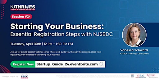 Imagen principal de Starting Your Business: Essential Registration Steps with NJSBDC | #24