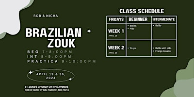 Imagem principal do evento Brazilian Zouk Dance Classes