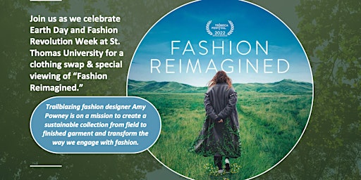 Imagem principal de Earth Day - FASHION REIMAGINED Film Screening, Q&A, and Pre-Clothing Swap