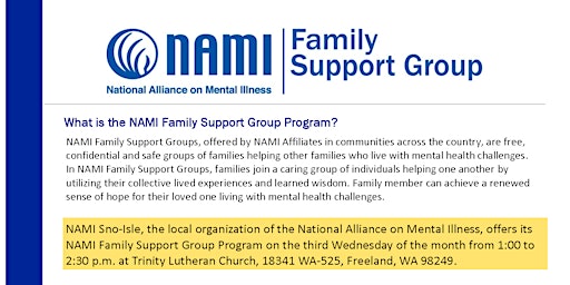 Image principale de NAMI Family Support Group