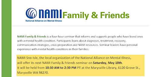 Imagem principal do evento NAMI Family & Friends