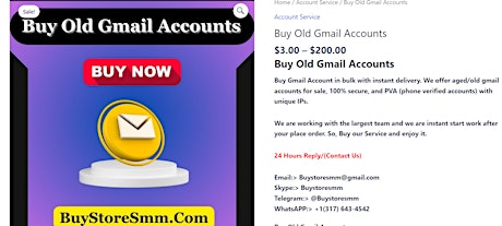 Buy Old Gmail Accounts - 100% PVA Old & Best Quality 99:9%