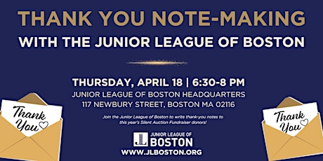 Image principale de Thank You Note-Making with the Junior League of Boston