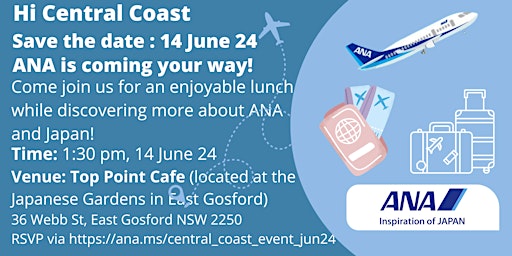 Imagen principal de Lunch with ANA - Product Seminar in Central Coast