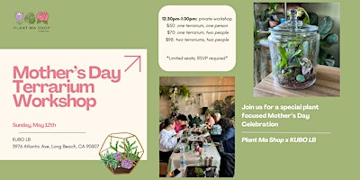 Imagem principal do evento Mother's Day Terrarium Workshop | Sunday Option at Kubo Long Beach
