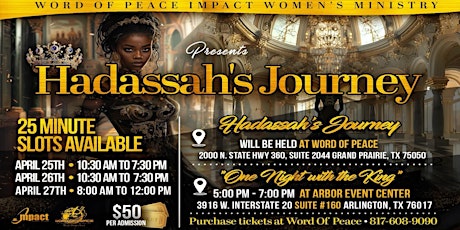 Hadassah's Journey and "One Night with the King!"