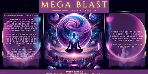 Primaire afbeelding van MEGA BLAST Sound Bowl Healing & Crystal Grid Teachings Extravaganza!