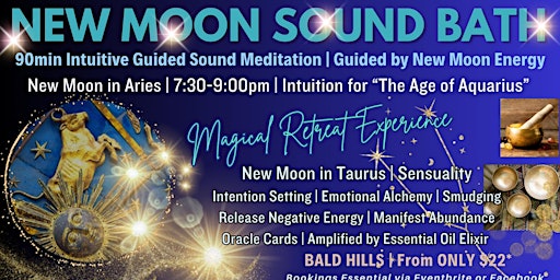 Imagem principal de New Moon in Taurus Sound Bath | Celebrating the Age of  Aquarius!