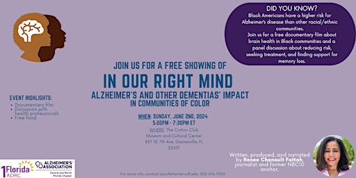 Imagem principal do evento In Our Right Mind: A Discussion about Dementia in Communities of Color