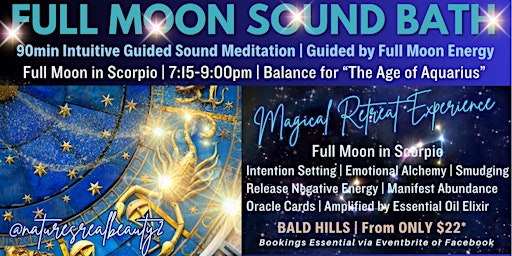 Immagine principale di Full Moon in Scorpio Sound Bath | Celebrating ‘Age of Aquarius’ 