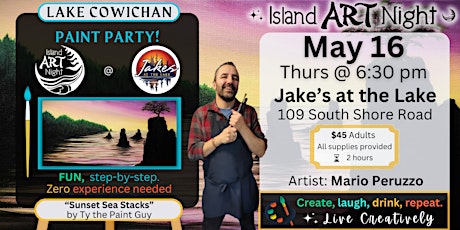 ART Night with Mario is back!  Join us at Jake's and let's get creative Laketown!!