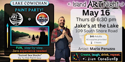 ART Night with Mario is back!  Join us at Jake's and let's get creative Laketown!! primary image