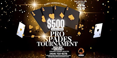 Primaire afbeelding van Pro Spades Tournament Every Monday