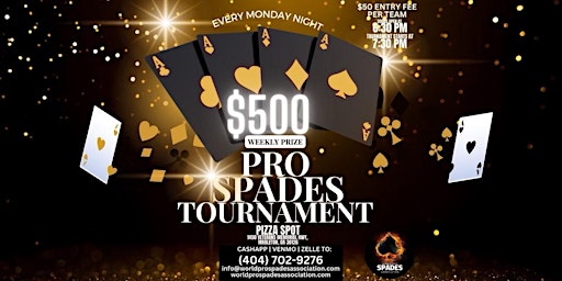 Imagem principal do evento Pro Spades Tournament Every Monday
