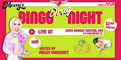 Imagem principal do evento Messy's Drag Bingo @ Super Bargain