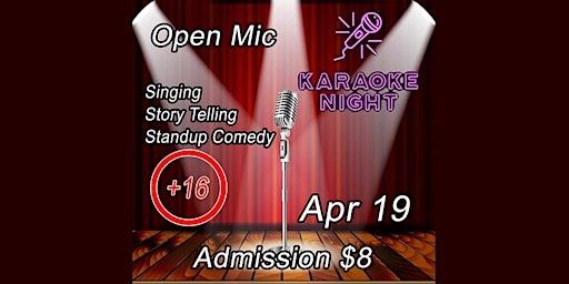 Live music with Open mic and Karaoke Apr 19 primary image