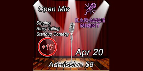 Live music with Open mic and Karaoke Apr 20