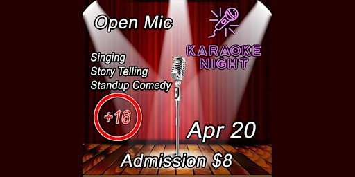 Live music with Open mic and Karaoke Apr 20 primary image