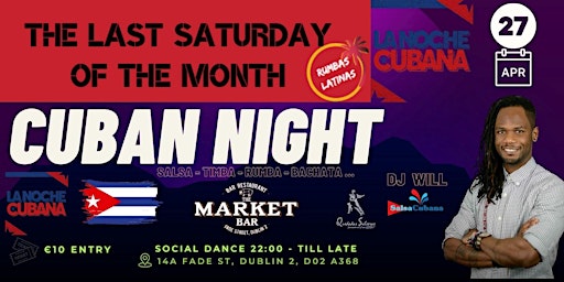 CUBAN NIGHT SOCIAL - With DJ Cubano Will  at Market Bar primary image