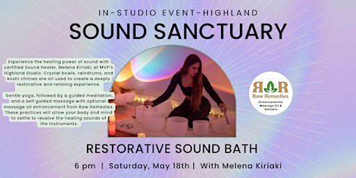 Sound Sancturaty: Infused Restorative Sound Bath  at MVP Highland Studio primary image