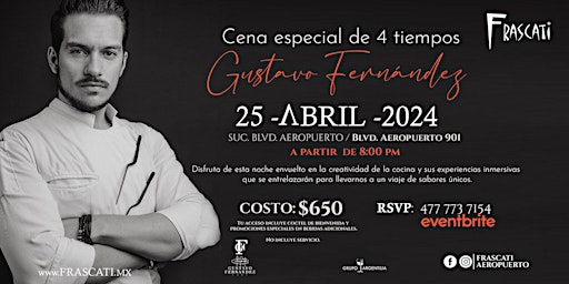 Hauptbild für Cena Especial a cuatro tiempos del Chef Gustavo Fernández