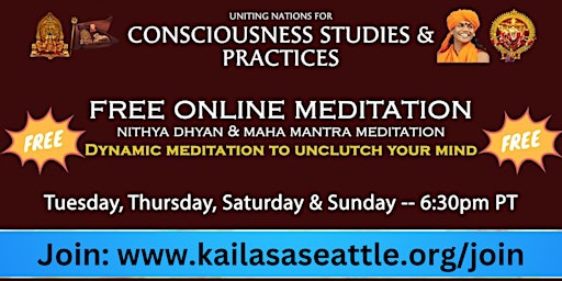 Hauptbild für NithyaDhyan and Maha Mantra meditation - Online Meditation