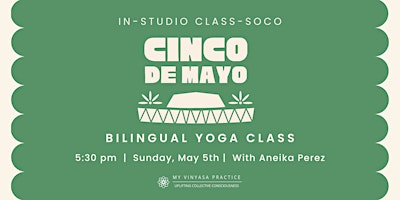 Imagen principal de Cinco De Mayo: Bilingual Yoga Class at MVP SoCo