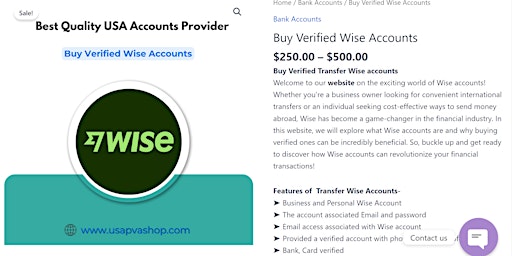 Primaire afbeelding van Top 2 Sites to Buy Verified Wise Accounts In This Year