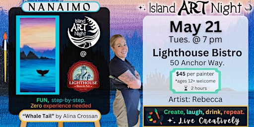 Imagem principal do evento ART Night returns to Nanaimo!  Join us at the Lighthouse Bistro for a fun and creative evening.