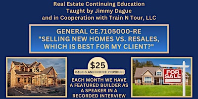Immagine principale di General CE for Real Estate with Jimmy Dague and Train N Tour, LLC (LIVE) 