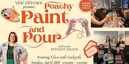 Imagen principal de Peachy Paint & Pour Painting Class by Bethany Nelson
