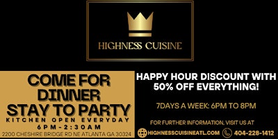 SATURDAY NIGHTS AT HIGHNESS CUISINE primary image