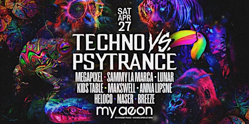 Primaire afbeelding van Techno vs Psytrance : Rumble in the Jungle 2024 - 27.04