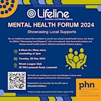 Lifeline MWS Annual Mental Health Forum: Showcasing Local Supports primary image