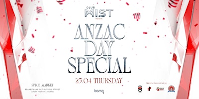 Primaire afbeelding van CLUB MIST - ANZAC DAY SPECIAL | 25 APR 24