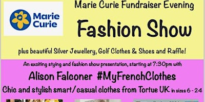 Primaire afbeelding van Marie Curie Fashion Show Fundraiser with Alison Falconer,  MyFrenchClothes