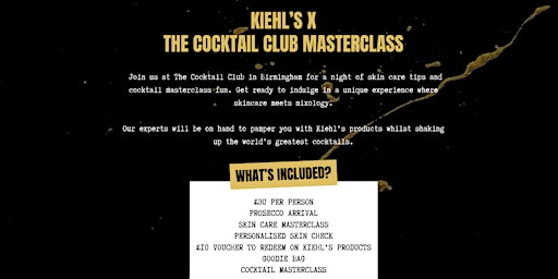 Kiehl's x The cocktail Club Birmingham Masterclass primary image