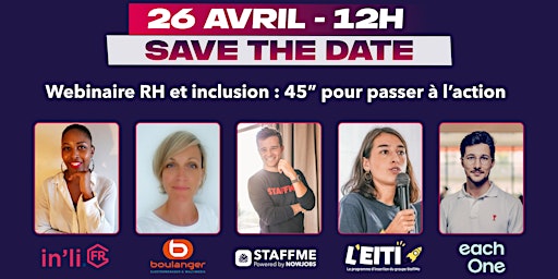 Webinaire RH & inclusion : 45’ pour passer à l’action ! primary image