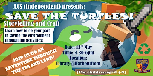 Primaire afbeelding van Save the Turtles! Storytelling and Craft with ACS (Independent)