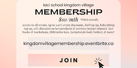 Laci School Kingdom Village MEMBERSHIP (April Events 2024)
