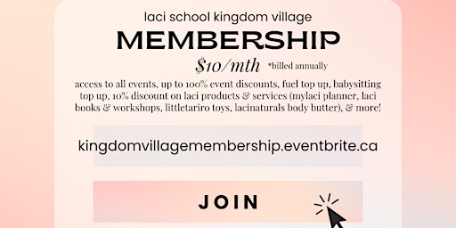 Laci School Kingdom Village MEMBERSHIP (2024 May Events) primary image