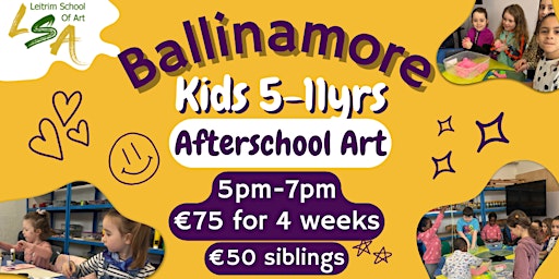 Primaire afbeelding van (B) Kids Class, 5-11yrs After School 4 Wed's 5-7pm, May 8th,15th,22nd  29th