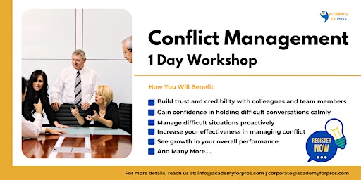 Image principale de Conflict Management 1 Day Workshop in Edmonton on 1st May 2024