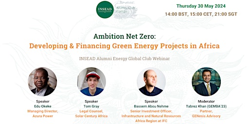 Ambition Net Zero: Developing & Financing Green Energy Projects in Africa primary image