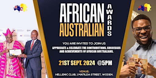 AFRICAN AUSTRALIAN AWARDS DINNER DANCE & LIVE MUSIC  primärbild