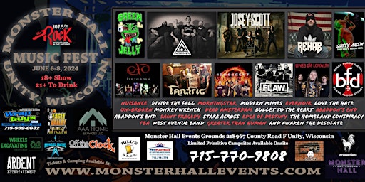 Hauptbild für MONSTER HALL MUSIC FEST 2024   3-Day General Tickets (Pre-Gate Pricing)!!!
