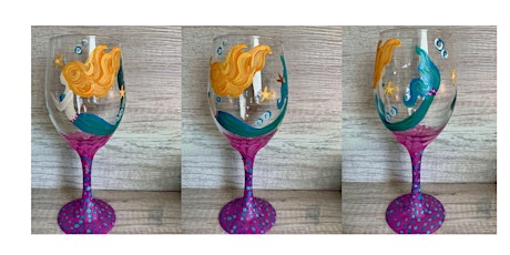 Mermaid Wine Glass: Glen Burnie, Bubba's  33 with Artist Katie Detrich!