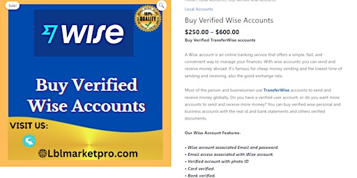 Image principale de Top 3  Sites to Buy Verified wise Accounts Old and new