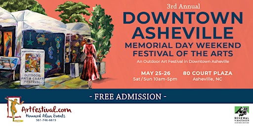 3rd Annual Downtown Asheville Memorial Day Weekend Festival of the Arts primary image