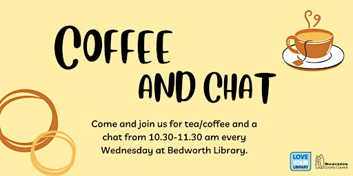 Image principale de Coffee and Chat @Bedworth Library, Drop In, No Need to Book